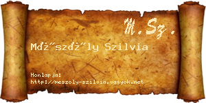 Mészöly Szilvia névjegykártya